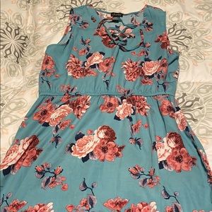 Women’s blue floral dress